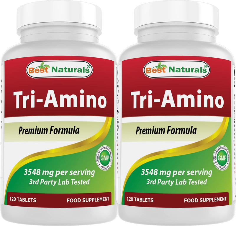 Best Naturals Tri-Amino with L-Arginine, L-Ornithine, L-Lysine 120 Tablets (120 Count (Pack of 2))
