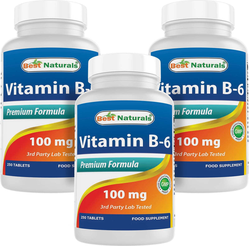 Vitamin B-6 100 mg 250 Tablets by Best Naturals (250 Count (Pack of 3))