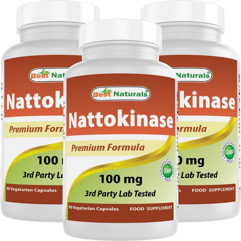 Best Naturals Nattokinase, 2000 Fu, 100 Mg, 90 Veg Capsules (90 Count (Pack of 3)) 90 count (Pack of 1)