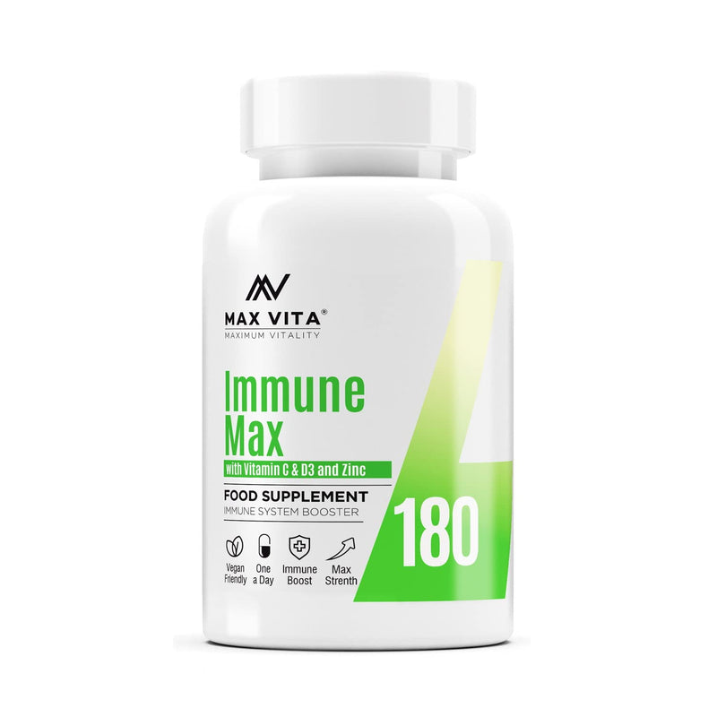 Vitamin C with Zinc 15mg & Vitamin D3 2000IU Multivitamin for Men & Women Immune Booster Strong Bones Teeth - 180 Vegan & Vegetarian Tablets Made in The UK