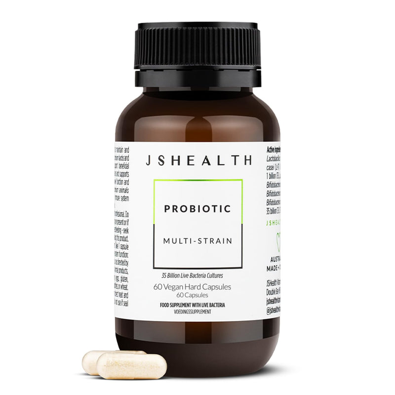 JSHealth Vitamins Gut Health and Immunity Formula | Probiotics for Women and Men | Shelf Stable Probiotic Supplement for Digestive Health and Immune Support (60) 60 count (Pack of 1)