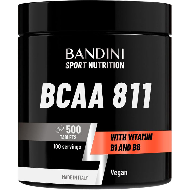 Bandini® BCAA 8.1.1 500 Tablets - Branched Chain Amino Acids with Leucine, Isoleucine, Valine - Enriched with Vitamin B1 and B6 - Lactose Free - Vegan, No GMO - Pre and Post Workout Food Supplement 500 count (Pack of 1)