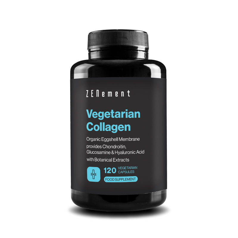 Vegetarian Collagen from Organic Eggshell Membrane – Natural Source of Glucosamine, Hyaluronic Acid and Chondroitin, with Botanical Extracts – for Joints and Skin – 120 Vegetarian Capsules