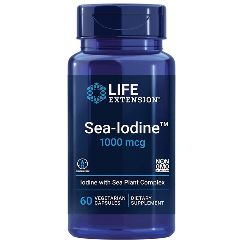 Life Extension, Sea Iodine, 1000mcg, Depot, High Dosed Iodine, 60 Vegan Capsules, Gluten Free, Vegetarian, SOYA Free, GMO Free 60 count (Pack of 1)