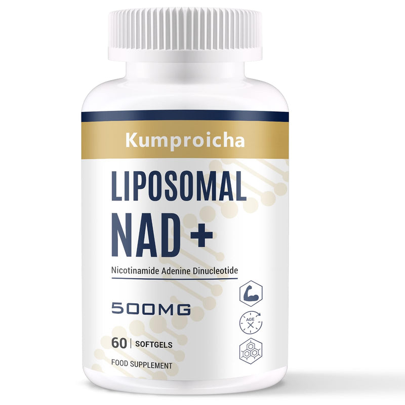 Liposomal NAD+ 500mg with TMG 250mg Softgels, Actual NAD+ Supplement for Cellular Repair & Energy Metabolism (60 Count (Pack of 1)) 60 count (Pack of 1)