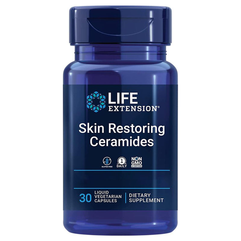 Life Extension, Skin Restoring Phytoceramides, Wheat Oil Extract, 30 Vegan Liquid Capsules, Gluten Free, Vegetarian, SOYA Free, Non-GMO