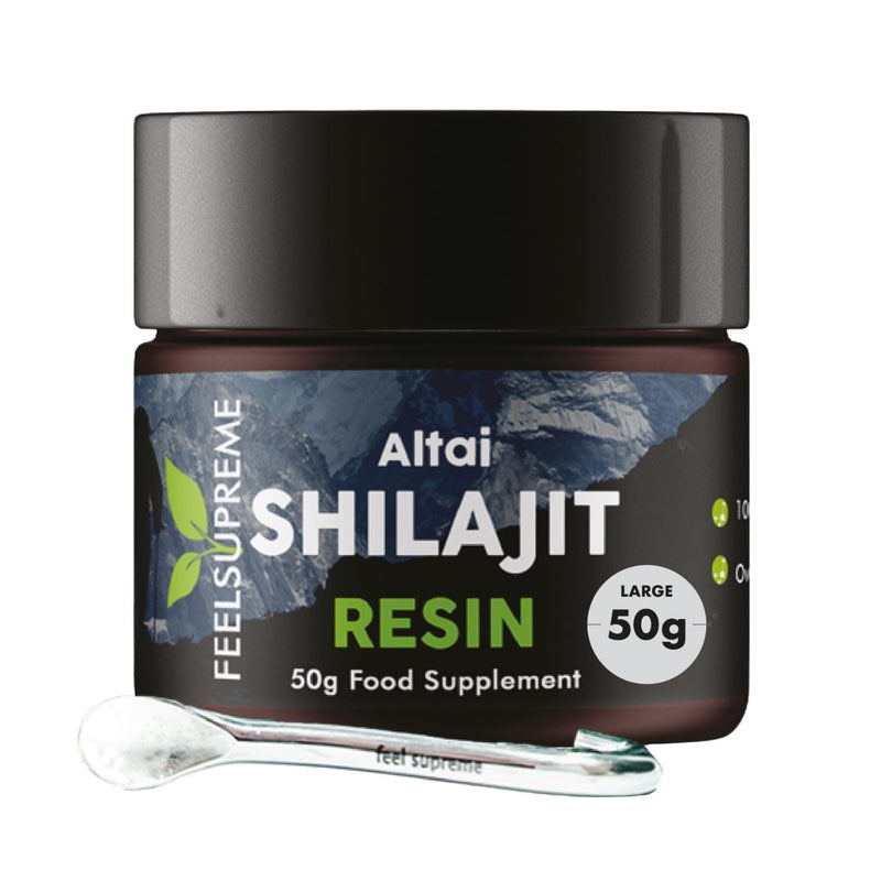 Natural Black Altai Shilajit Resin - 100% Pure Shilajit, Additive Free, 80 Trace Minerals Including Magnesium, Fulvic Acid, and Zinc Ethically Sourced, Shilajit for Men and Women - 50g