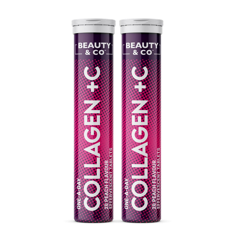Collagen Effervescent - Marine Collagen & Vitamin C (2 Tubes) 20 count (Pack of 2)