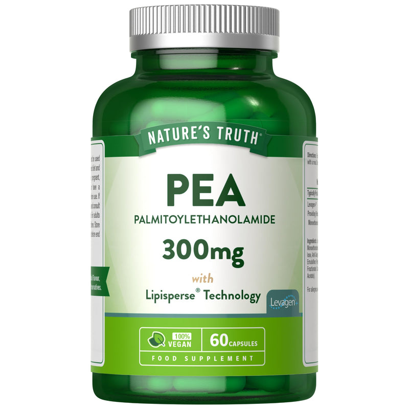 Palmitoylethanolamide Pea Supplement | Levagen Plus Pea 300mg | 60 Vegan Capsules | Nature's Truth