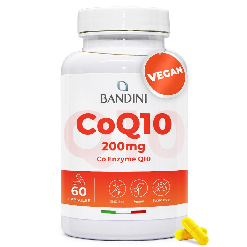 Bandini® CoQ10 200mg | 60 Vegan Capsules of High-Strength Co Enzyme Q10 (2-Month Supply) | Naturally Fermented & Lab Tested Ubiquinone Q 10 | High Absorption Coenzyme Coq 10 Supplement 100% Pure 60 count (Pack of 1)