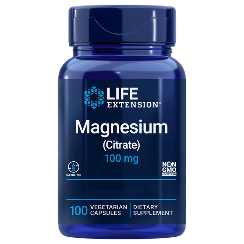Life Extension, Magnesium Citrate, 100mg, 100 Vegan Capsules, Laboratory-Tested, Gluten-Free, Vegetarian, SOYA-Free, Non-GMO 100 count (Pack of 1)