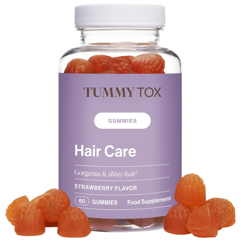 Hair Vitamins with 1000 mcg Biotin, Hair Growth Gummies with Zinc, Selenium, Iodine, and Other Essential nutrients, Strawberry Flavor, 60 Gummies, Tummy Tox Hair Care