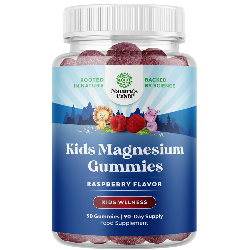 Delicious Kids Magnesium Gummies - 90 Count - 100mg Magnesium Per Gummy for Calm, Focus, and Sleep Support - Vegan, Non-GMO, Gluten-Free - Easy-to-Take Chewable Supplement for Children - 90 Gummies