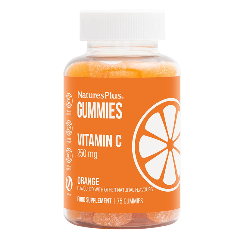 NaturesPlus Gummies Vitamin C Orange - Nutritious and Delicious Gummies for Collagen, Immune Function - Vegan, Gluten Free, Non-GMO - 75 Gummies 1 count (Pack of 1)