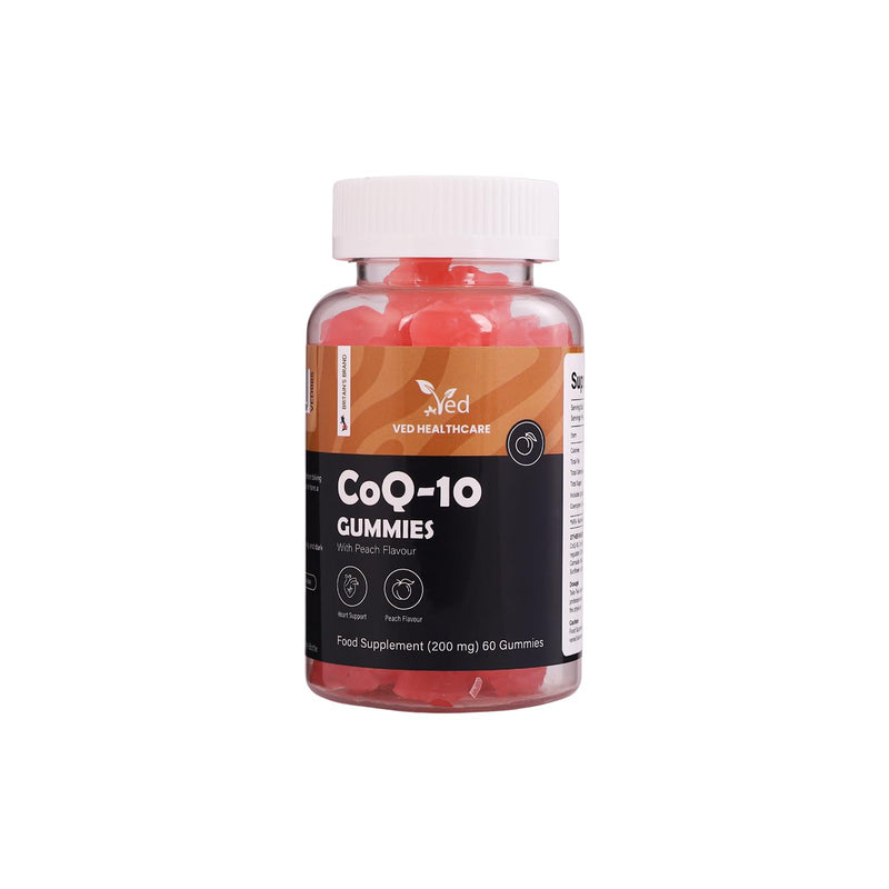 Ved Co Enzyme Q10 60 Vegan Gummies, Support Healthy Heart and Muscles, Promote Cellular Energy, Super Antioxdiant | for Men and Women 30 Days’ Supply,(60 Count (Pack of One)). 60 Count (Pack of One)