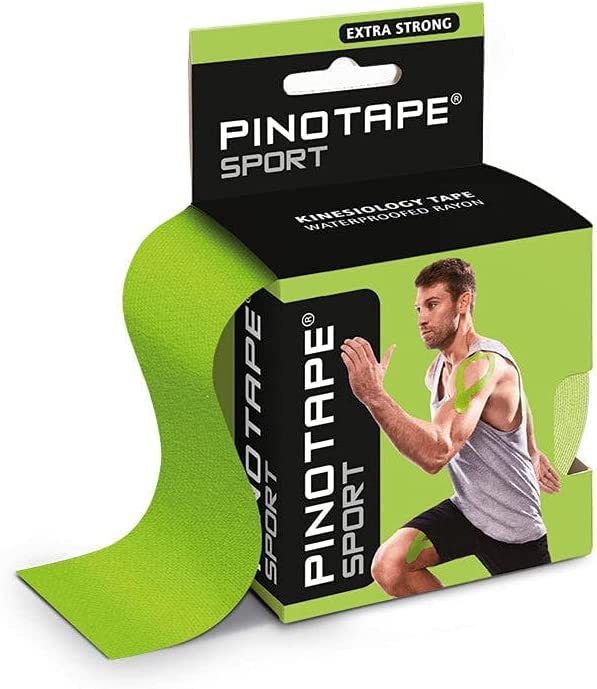 Pinotape Sport Kinesiology Tape 5 cm x 5 m Lime Green Pack of 2