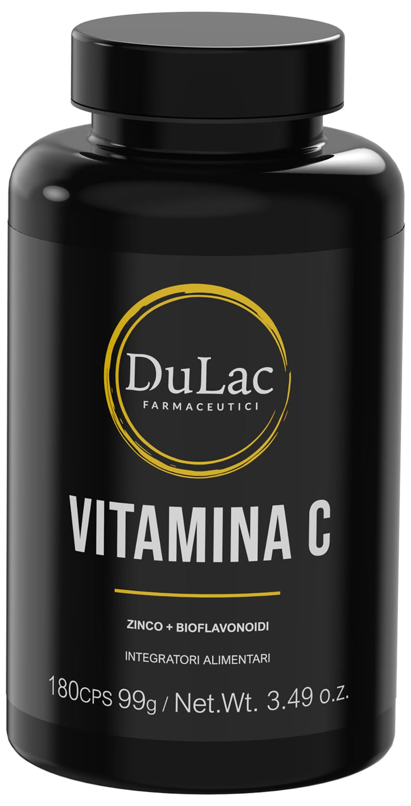Dulàc - Vitamin C 1000mg, 180 Capsules, High Strength Vitamin C, Enriched with Zinc & Bioflavonoids, Immune Defence, Energy Metabolism, Antioxidant Action, Gluten-Free, Made in Italy