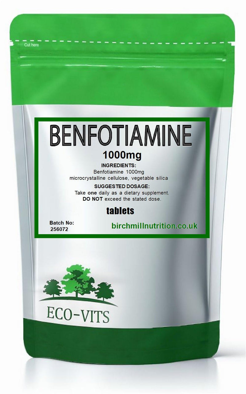 MAX Strength BENFOTIAMINE 1000mg (30 Tablets) Blood Sugar Fat Soluble B1