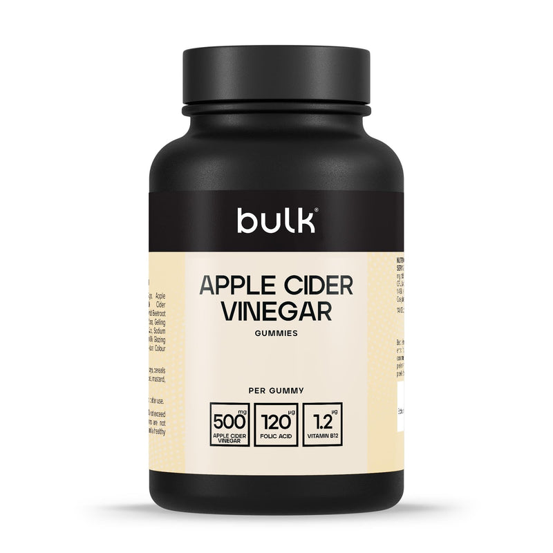 Bulk Apple Cider Vinegar Gummies, With The Mother, Added Vitamin B12 & Folic Acid, High Strength, 60 Gummies, 60 Servings, Packaging May Vary