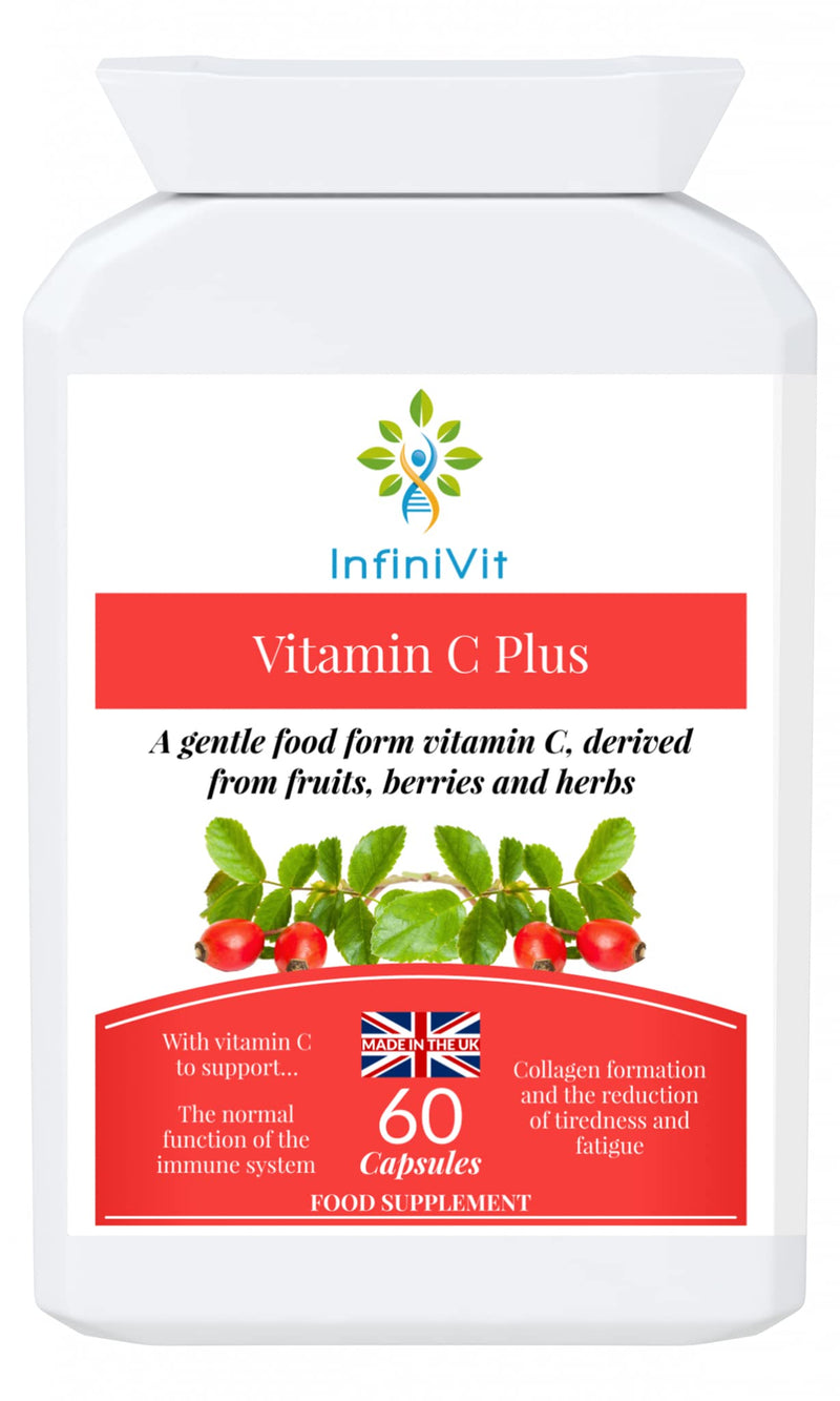 Natural Vitamin C Capsules, Sourced from Acerola Cherry, Food Form Vitamin C for Enhanced Absorption and Bioavailability