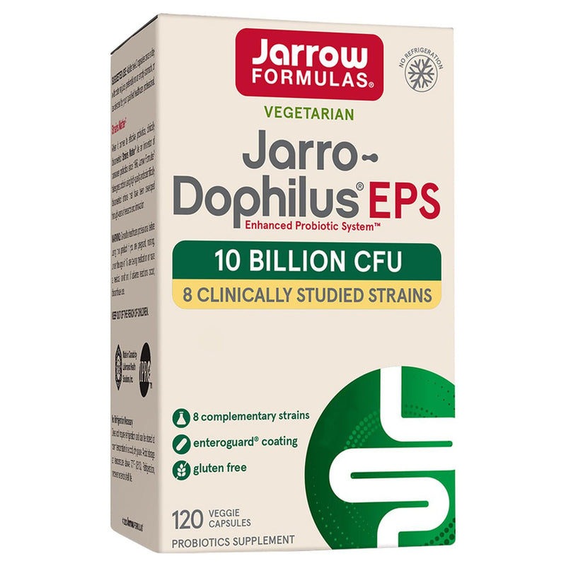 Jarrow Formulas, Jarro-Dophilus EPS, 5 Billion Bacterial Cultures per Capsule, High Dose, 120 Capsules, Gluten Free, Vegetarian, Non GMO