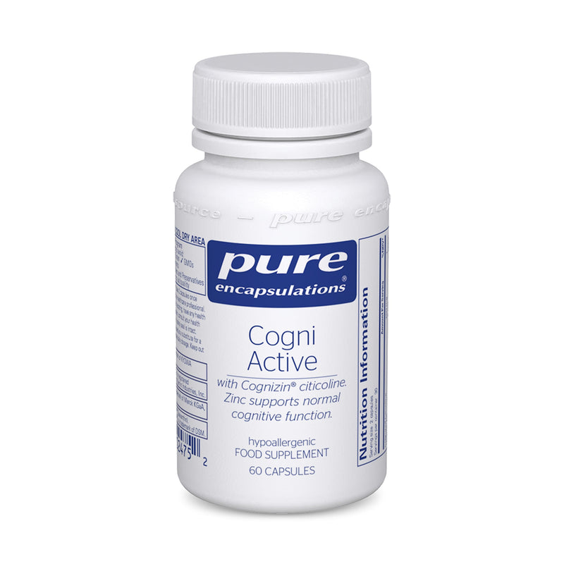 Pure Encapsulations Cogni Active - with Cognizin Citicoline, Zinc, Folate, Vitamin B6 and B12, Lutein & Zeaxanthin - 60 Capsules