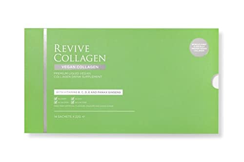 Revive Collagen 2500mg Plant Based Vegan Collagen with Added Vitamin B, C, D & E, Improved Skin, Hair & Nails | Raspberry Flavour | 14 Days 14 X Days