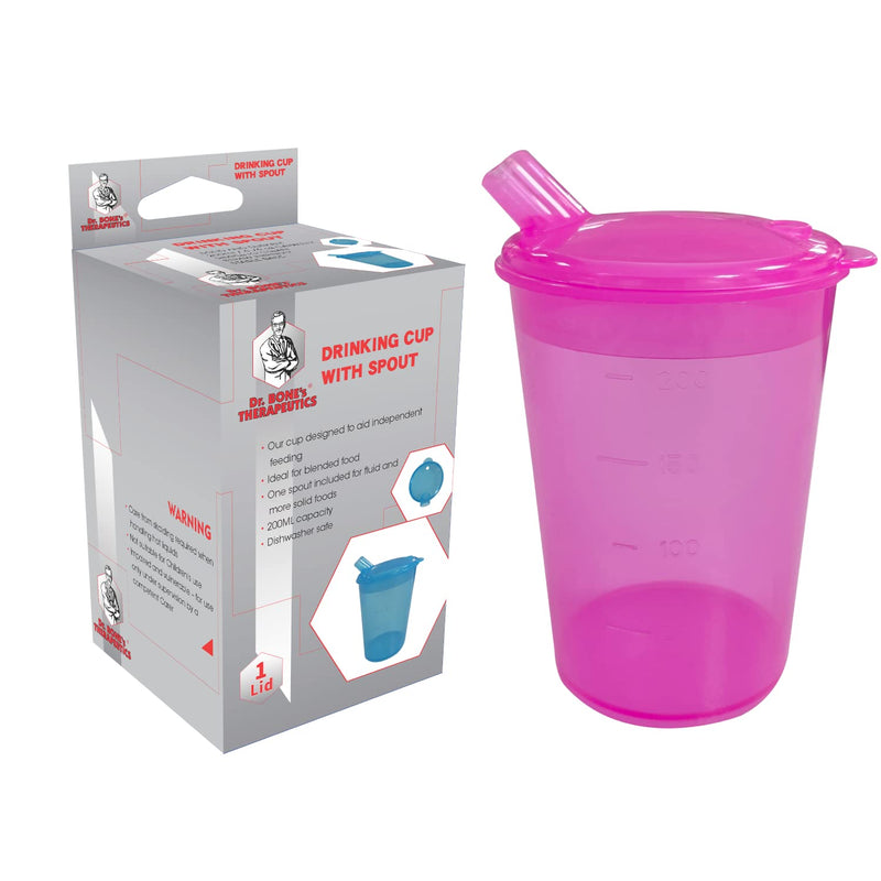 Adult Drinking Cup with Spout, Sippy cup for adults ideal for Those who Struggle with Solid Foods, Adult sippy cup for Elderly, Less able , beakers for adults with Lip Spout Non Spill Cups (Pink) Pink