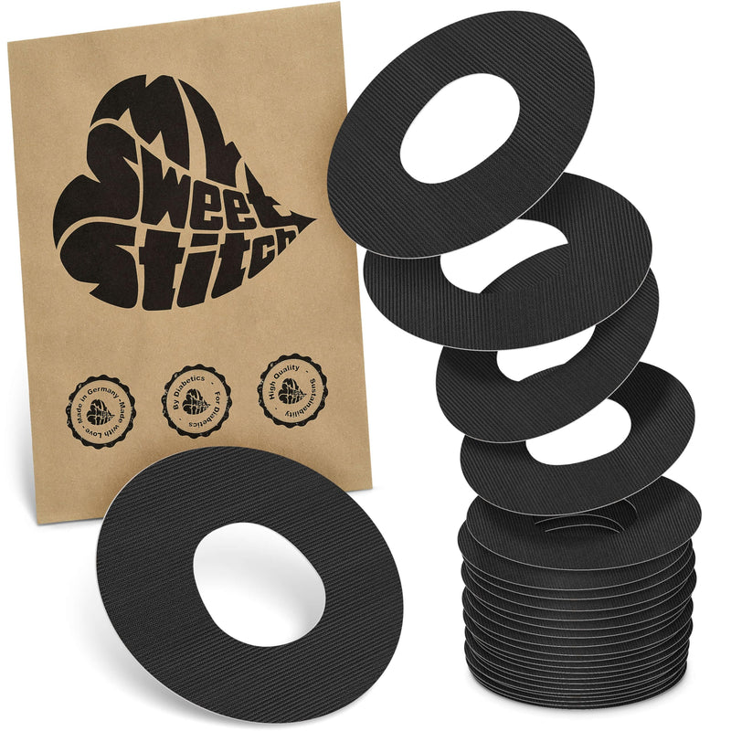MySweetStitch | Patch for Dexcom G7 Sensor | Waterproof | (25 Pieces) | Made in Germany | Outer Ø 65mm | Black 25 piece
