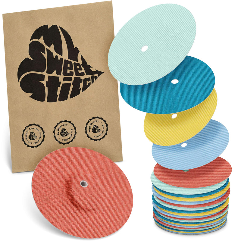 MySweetStitch | Patch for Dexcom G7 with Ventilation Hole | Waterproof | (25 Pieces) | Made in Germany | Outer Ø 65mm, Inner Ø 4mm | Pastel 25 piece