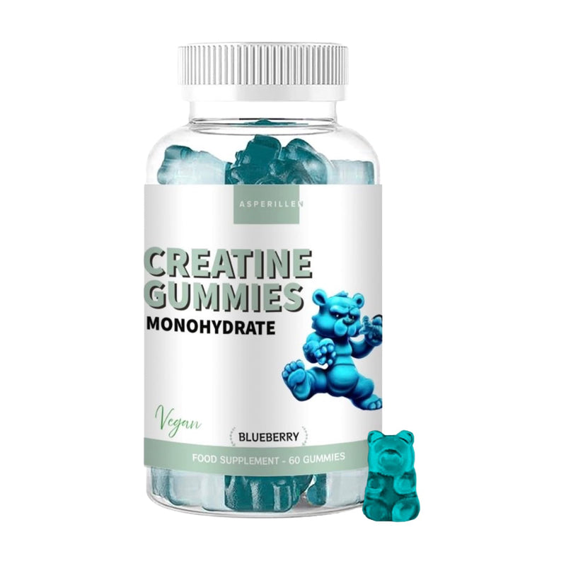 Creatine Monohydrate Gummies for Men & Women - Micronised Creatine for Physical Performance & Muscle Power - Vegan Creatine, Gluten-Free, Non-GMO, Blueberry Flavour, 60 Gummies