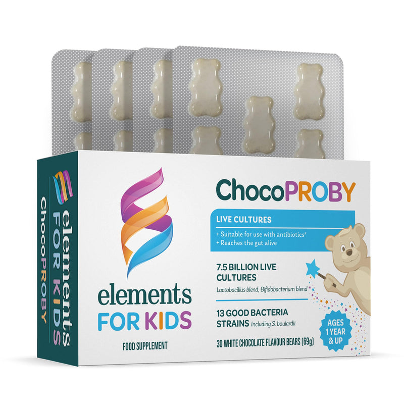 ChocoPROBY Kids Probiotic Bears – Tasty Probiotic Supplement with 13 Good Bacteria Strains for Gut Health – 7.5 Billion CFU – Gluten-Free & Non-GMO – Lab Tested for Safety