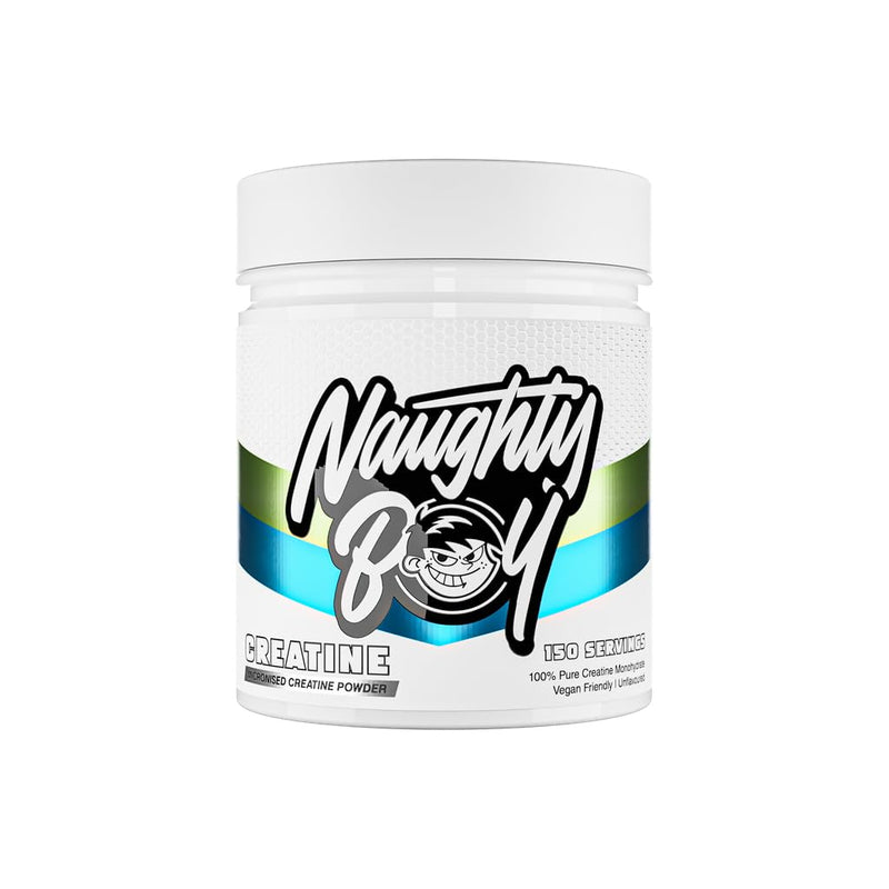 Naughty Boy Micronised Creatine Monohydrate Powder, 100% Pure 200 Mesh Creatine, Unflavoured, 450g, 150 Servings