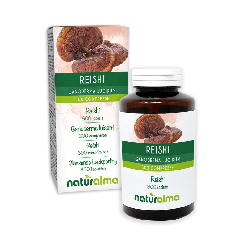 Reishi (Ganoderma lucidum) Fungus or Mushroom Naturalma - 150 g - 300 Tablets - Food Supplement - Natural and Vegan