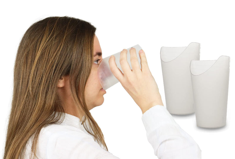 PEPE Mobility Dysphagia Cups (x2 Units), Nosey Cup for Adult and Disabled, Aids for Elderly, Nose Cut Drinking Height: 12 cm, Width: 7.5 cm