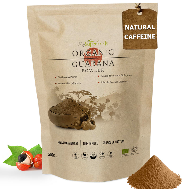 MySuperfoods Organic Guarana Powder 500g, Natural Wholefood Source of Caffeine 500 g (Pack of 1)