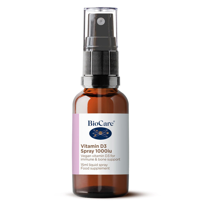 BioCare Vitamin D3 Spray 1000iu - High Potency Vegan D3 for Bones, Immunity, Muscles & Teeth - Lemon Flavour - 15ml 15 ml (Pack of 1)