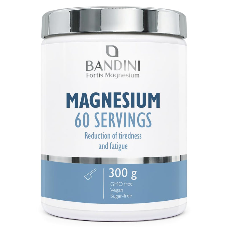 Bandini® Magnesium Powder 430mg - Pure Magnesium 60 Servings, Magnesium Carbonate Source of Magnesium Citrate, Intestinal Well-Being Supplement for Constipation, Anxiety, Stress, Memory (300g)