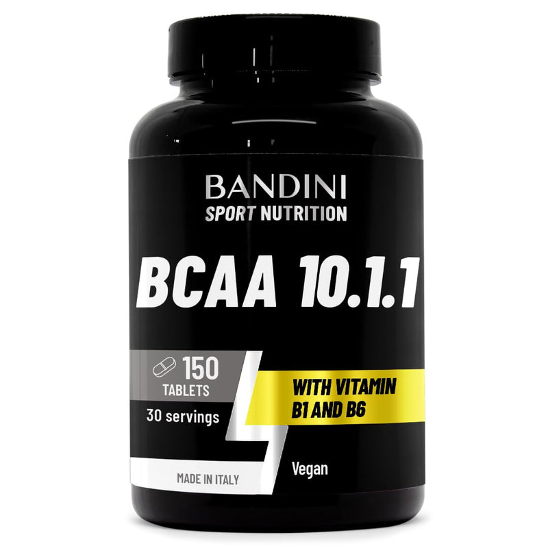 Bandini® BCAA 10.1.1 150 Tablets - Branched Chain Amino Acids 10:1:1 - Leucine, Isoleucine, Valine with Vitamin B1, B6-100% Vegan Lactose Free Aminoacids - Powerful Pre and Post Workout Supplement