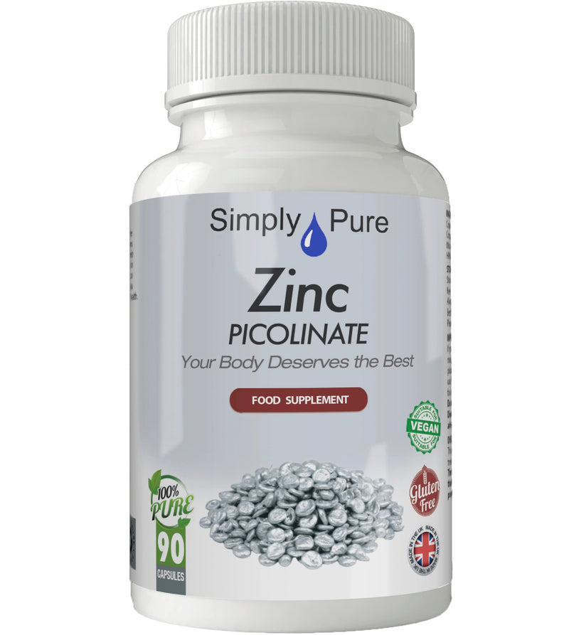 Zinc Picolinate with Copper | Easily Absorbed Bioavailable Form of Zinc | Immune Support | 30mg Capsules x 90 | Gluten Free | GM Free | Vegan
