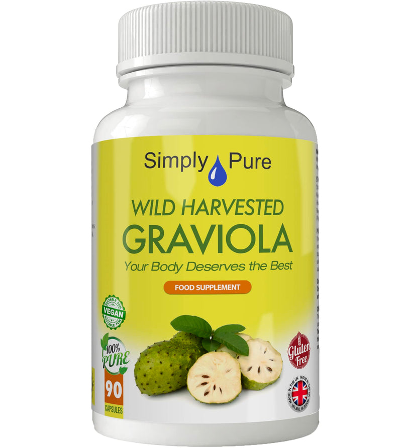 Wild Harvested Graviola (Soursop) - Antioxidant & Heart Health | 90 Capsules x 500mg | Gluten Free | GM Free | Vegan