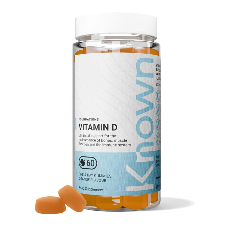 Known 1000IU Vitamin D3 Gummies – Orange Flavour – 25mcg Vitamin D3 – Vegetarian Chewable Gummy Supplement – Immune, Bone & Muscle Support – 2 Month Supply – for Men & Women 60 count (Pack of 1)