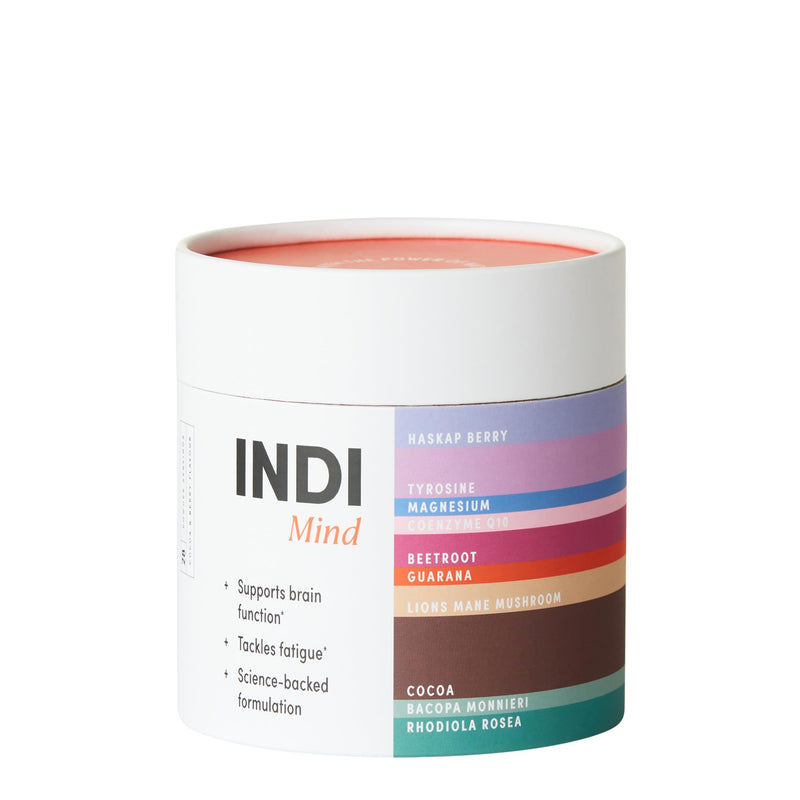 INDI Lion's Mane Mushroom Powder Supplement – Nootropic Brain Support for Focus & Mental Clarity – 15:1 Extract with Magnesium, CoQ-10 & Rhodiola – Chocolate Flavour, Vegan & Made in UK – 28 Servings 170 g (Pack of 1)