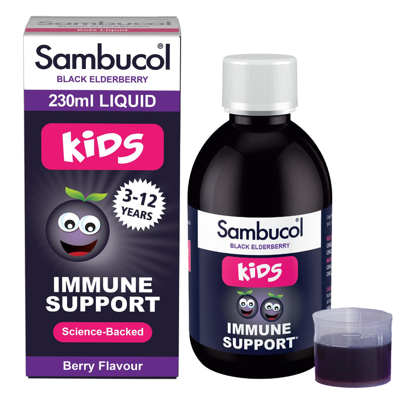 Sambucol Natural Black Elderberry Kids Liquid | Vitamin C | Immune Support Supplement | 230ml 230 ml (Pack of 1)
