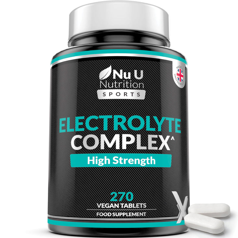 Nu U Nutrition - Electrolytes Complex - 270 Vegan Unflavoured Tablets with Sodium, Potassium, Magnesium & Calcium Phosphate - Suitable for Carnivore & Paleo Diet - Made in the UK