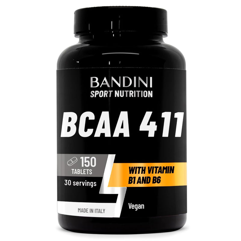Bandini® BCAA 4:1:1 150 Tablets - Branched Chain Amino Acids BCAA 4.1.1 - Leucine, Isoleucine, Valine with Vitamin B1 & B6-100% Vegan, No GMO - Food Supplement for Pre & Post Workout Muscle Recovery 150 count (Pack of 1)