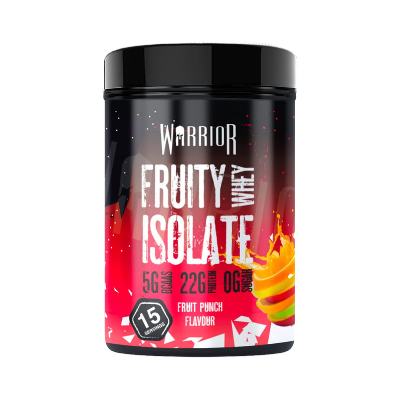 Warrior Fruity Whey Isolate – Clear Whey Protein Powder, 21g per Serving – Lean Muscle Growth Supplement – Light & Refreshing Post Workout Protein Shake, Low Sugar – 15 Servings (Fruit Punch, 375g) Fruit Punch 375 g (Pack of 1)
