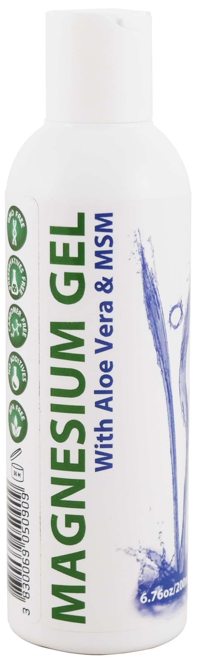 1x Magnesium Gel with Aloe Vera & MSM | 6.76 Oz - 200 ml | Pure Magnesium Chloride | Organic Aloe Vera | Soothes and Relaxes Muscles | Heiltropfen®
