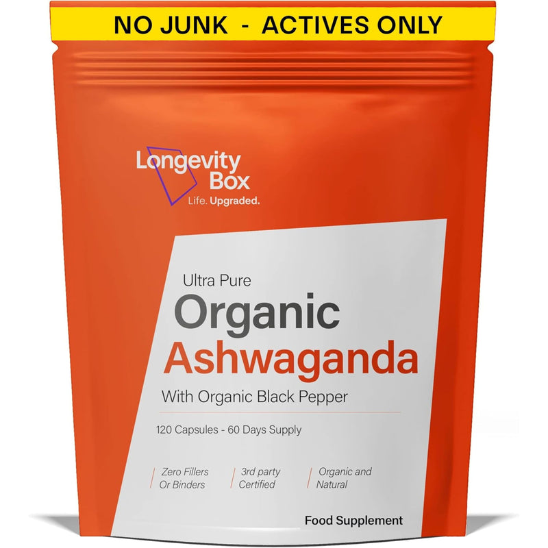 Organic Ashwagandha Capsules 1000mg – 120 Vegan Capsules | High Strength Root Extract with Black Pepper | Non-GMO, Soil Association Certified & Made in UK