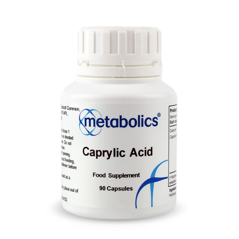 C8 Caprylic Acid – 90 Vegan Capsules | High‑Purity MCT for Energy, Gut Health, Candida Support & Immune Function | UK Made | Metabolics